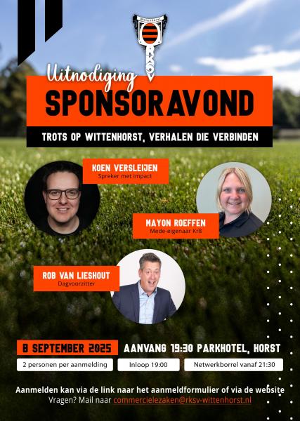 Sponsoravond: Trots op Wittenhorst, verhalen die verbinden