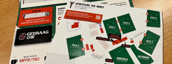 Welkomstflyer voor gasten van ons sportpark