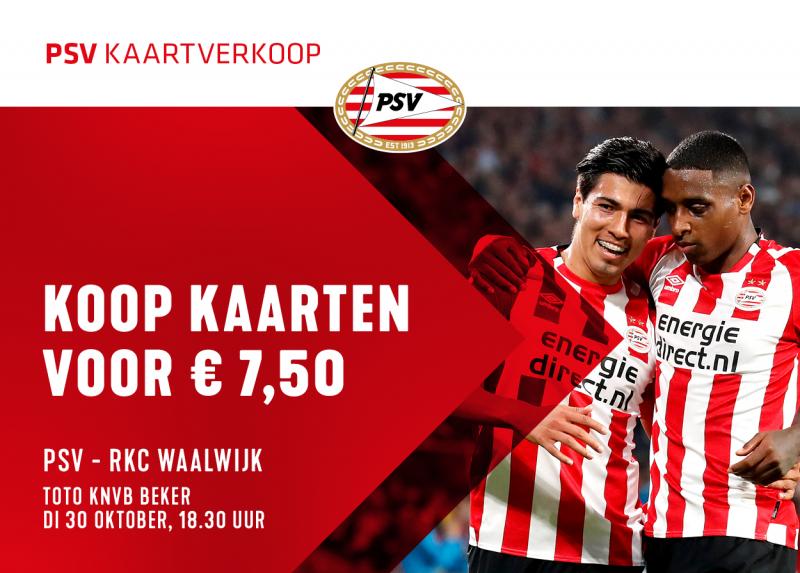 Voor € 7,50 naar PSV - RKC Waalwijk