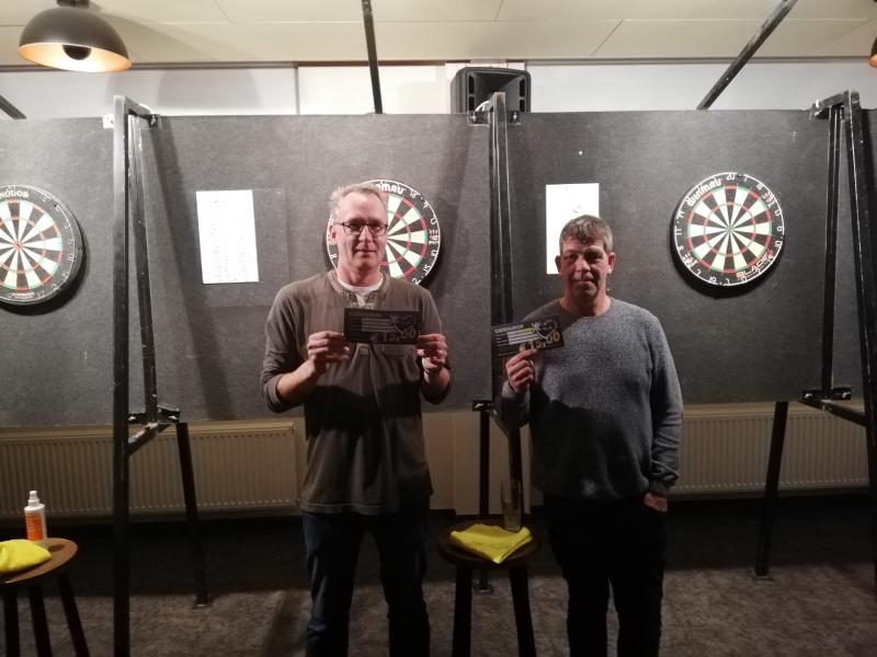 Ger en Twan opnieuw op podium bij dartavond