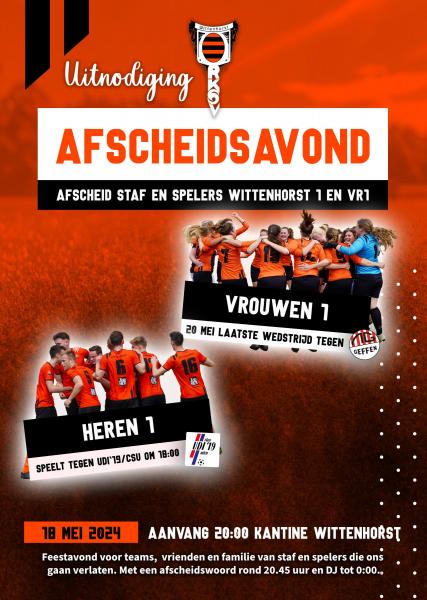 Zaterdag 18 mei – feestavond na wedstrijd tegen UDI’19/CSU