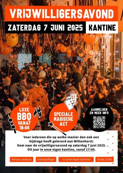 Aanmelden vrijwilligersavond 7 juni 2025